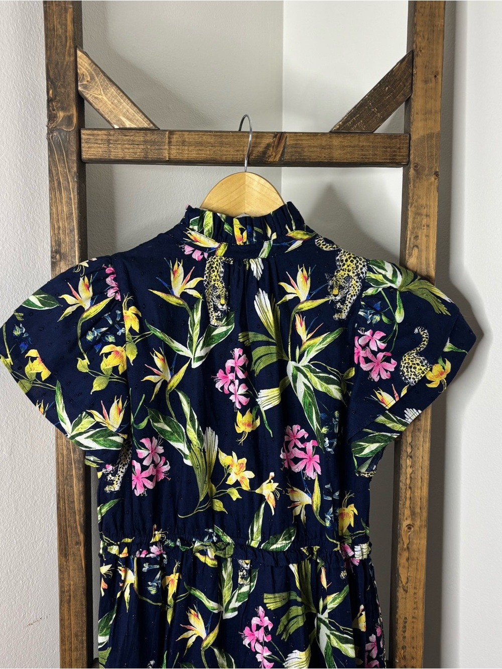 Crown and Ivy Navy Floral Maxi Dress with Tropical Print Size S - Picture 7 of 7